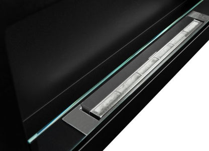 Biokamin BiokominkiGMT 900x400 SLIM Sort struktureret med glas 1 stk.