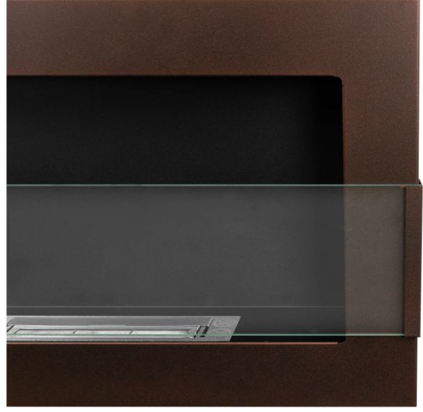 Vægmonteret biopejs BiokominkiGMT med glas 650x400 brun struktureret mat 1 stk.