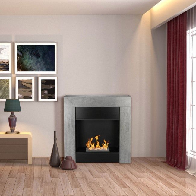 Biokamin med portal Concrete Loft