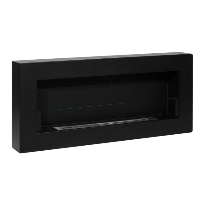Vægmonteret biopejs Box med glas 900 x 400 mm sort