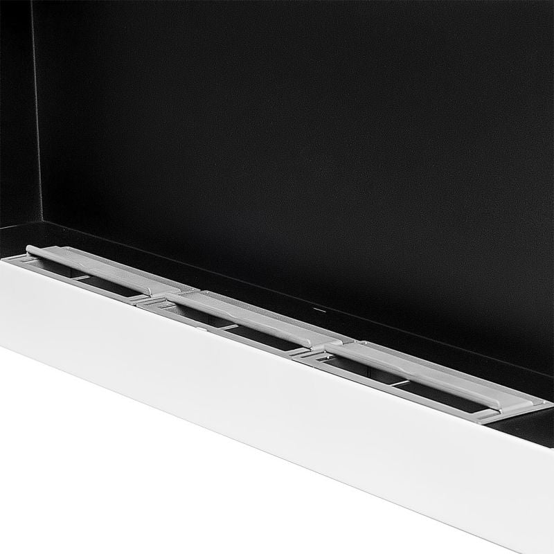 Hængende biopejs med glas 900 x 400 mm hvid højglans