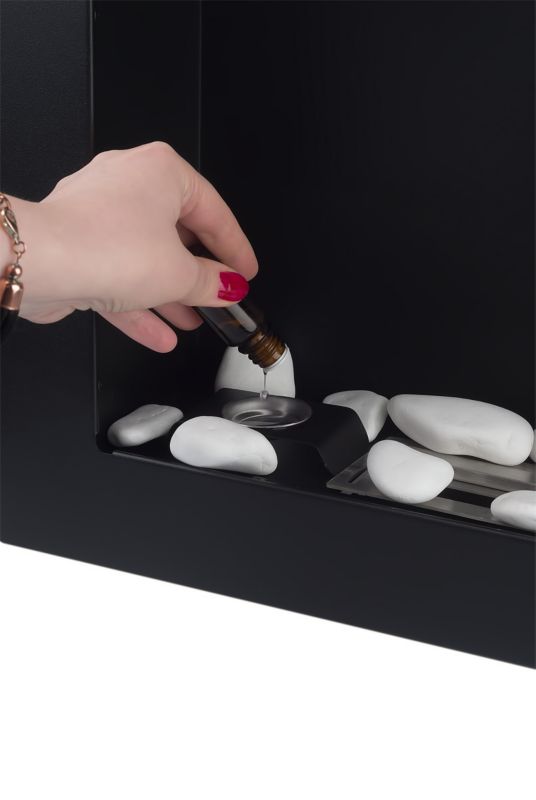 Biokamin med aromaterapifunktion 900 x 400 mm mat-sort