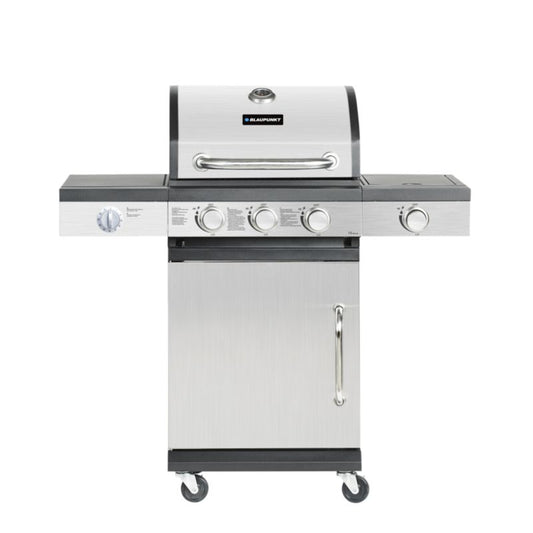 Blaupunkt gasgrill med 3 brændere og 1 sidebrænder, støbejernsrist GG301, 1 stk.