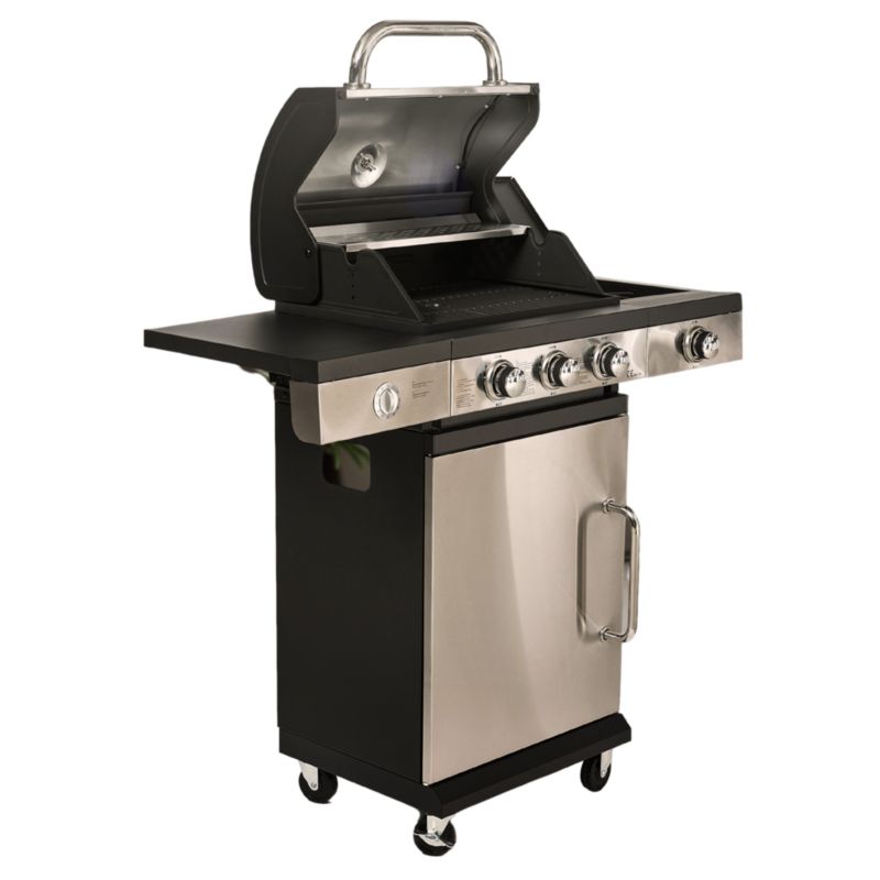 Blaupunkt gasgrill med 3 brændere og 1 sidebrænder, støbejernsrist GG301, 1 stk.