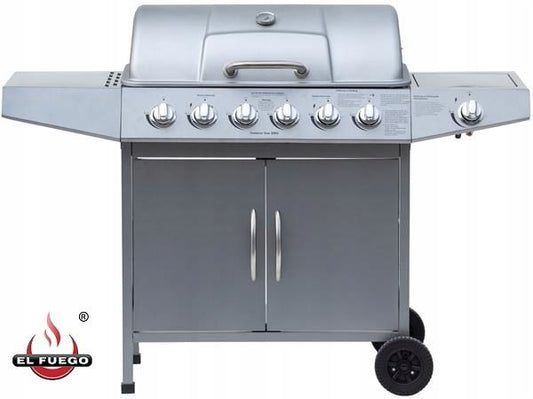 El Fuego DAYTON 6+1 gasgrill i sølv