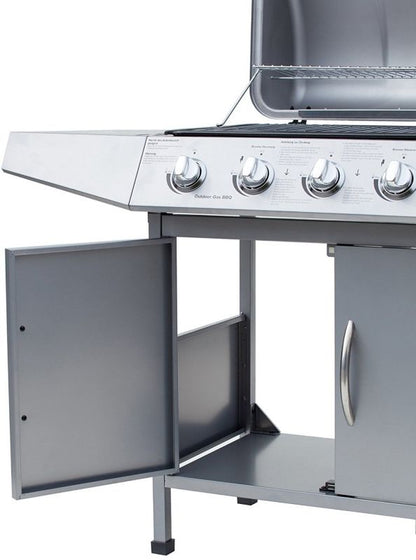 El Fuego DAYTON 6+1 gasgrill i sølv