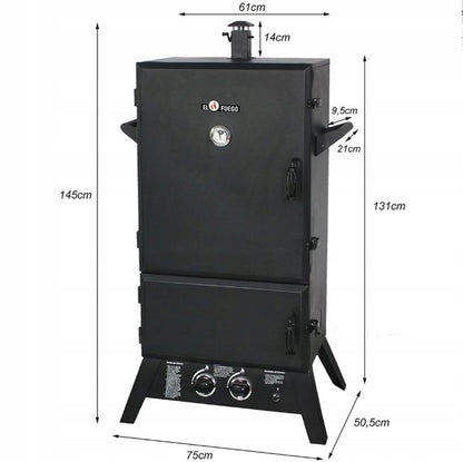 Røge- og gasgrill EL FUEGO Portland XXL, 1 stk.