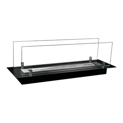 Indbygningsindsats 650 mm med glas i sort