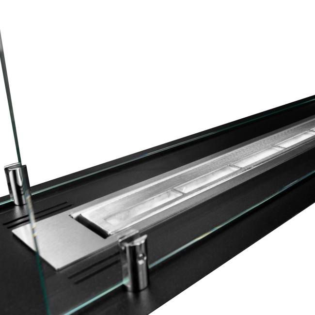 Indbygningsindsats 650 mm med glas i sort